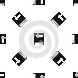 Thick book with bookmark pattern seamless black