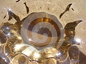 Thick bubbled colored glass texture. Glass vase.  de.