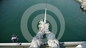 Thick cable tie yacht at Pier of QingDao city Olympic Sailing Center,tsingtao.