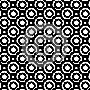 Thick circles monochrome seamless background