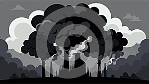Thick clouds of black smoke billowed from the Anxiety Engines stack a visual representation of the darkness that photo