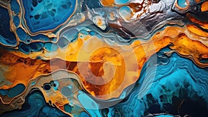 Thick dense viscous provocative sticky flowing liquid texture abstract background. Vibrant colorful curve dynamic fluid