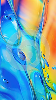 Thick dense viscous provocative sticky flowing liquid texture abstract background. Vibrant colorful curve dynamic fluid