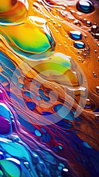 Thick dense viscous provocative sticky flowing liquid texture abstract background. Vibrant colorful curve dynamic fluid