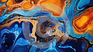 Thick dense viscous provocative sticky flowing liquid texture abstract background. Vibrant colorful curve dynamic fluid