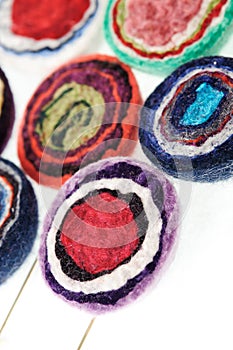 Thick felt brooches