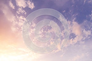 Thick fluffy sunset clouds. Background