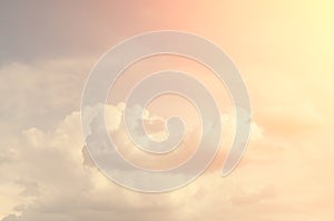 Thick fluffy sunset clouds. Background