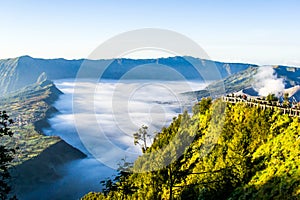 Thick Fog near the Bromo Volcano