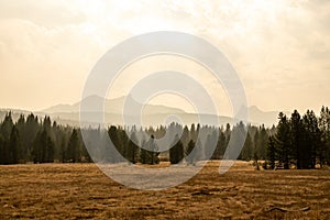 Thick Forest Fire Smoke Hangs Over Tuolumne Meadows