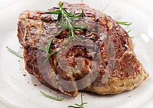 Thick juicy grilled beef steak