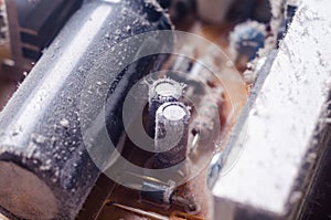 A thick layer of dust covers the internal electronic components of the computer