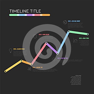 Thick line dark growth Infogrpahic vertical timeline diagram template