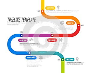 Thick line Infogrpahic graph timeline diagram template photo