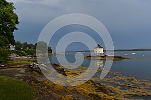 Thick Overcast Skies Over the Nubble in Maine