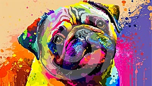 Thick palette knife, rainbow pug