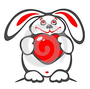 Thick rabbit and heart