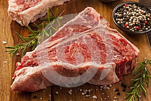 Thick Raw T-Bone Steak