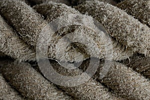 Thick and rough fish trawler ropes