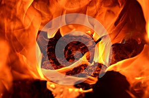 Thick, saturated flame.