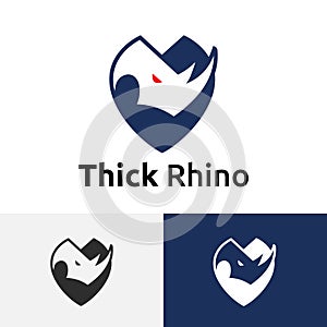 Thick Skinned Rhino Rhinoceros Strong Shield Logo