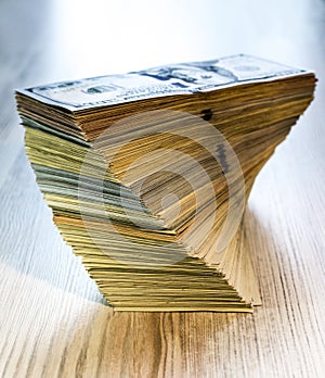 Thick stack of US cash