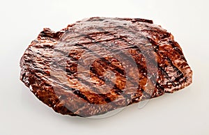 Thick succulent portion of barbecued flank steak