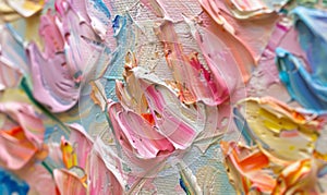 Impasto Technique in Multicolored Abstract Painting photo