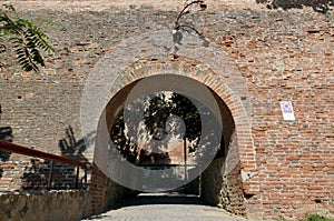 Thick tower in Sibiu entrance