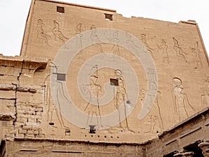 The thick walls of Temple of Horus also known as Temple of Edfu / Idfu photo