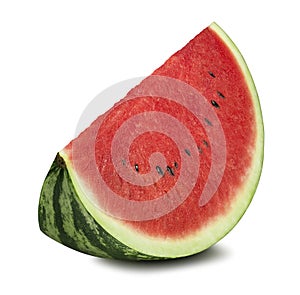 Thick watermelon piece isolated on white background