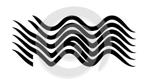 Thick Wavy Horizontal Lines Monochrome Abstract Pattern, vector design Generative AI