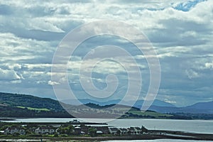 Thick white clouds over the Beauly Firth in the Highlands of Scotland