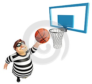 Thief with Basket ball & basket