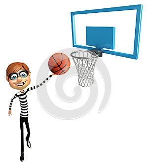 Thief with Basket ball and net
