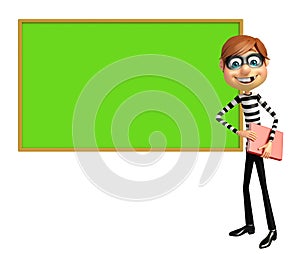 Thief with Black board & book