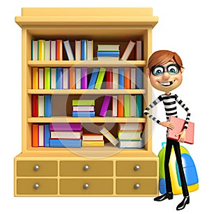 Thief with Book shelves & book