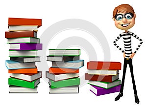 Thief with Book stack