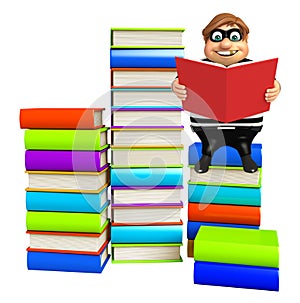 Thief with Book stack & book