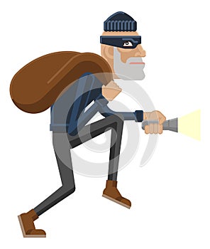 Thief Burglar Robber Criminal Cartoon Mascot