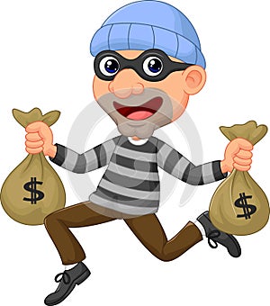 Ladrón contabilidad bolsa de dinero dólar 