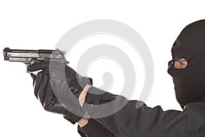 Thief with gun photo