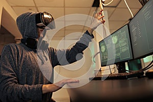 Thief hacking database in metaverse and coding spyware