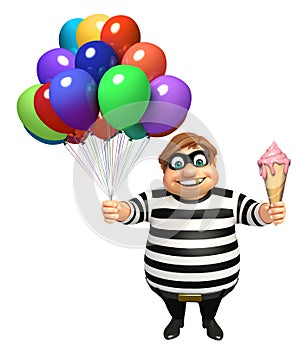 Thief with Ice cream & Balloons