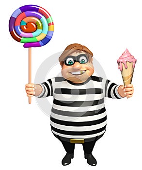 Thief with Ice cream & Lollypop