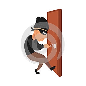 Thief robbery character design illustration template