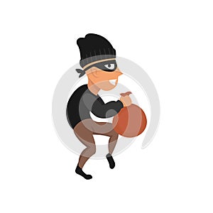 Thief robbery character design illustration template