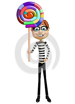 Thief with lollipop