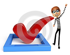 Thief with Right sign