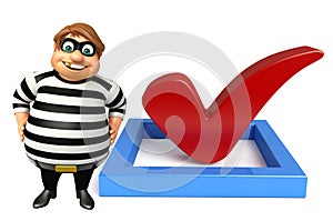 Thief with Right sign